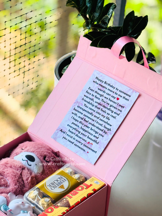 Cute Birthday Gift Hamper for Girlfriend – Teddy & Chocolate Surprise Box-08