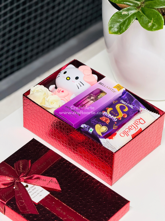 Birthday Gift Hamper for Girlfriend – Perfume & Chocolate Surprise Box-016