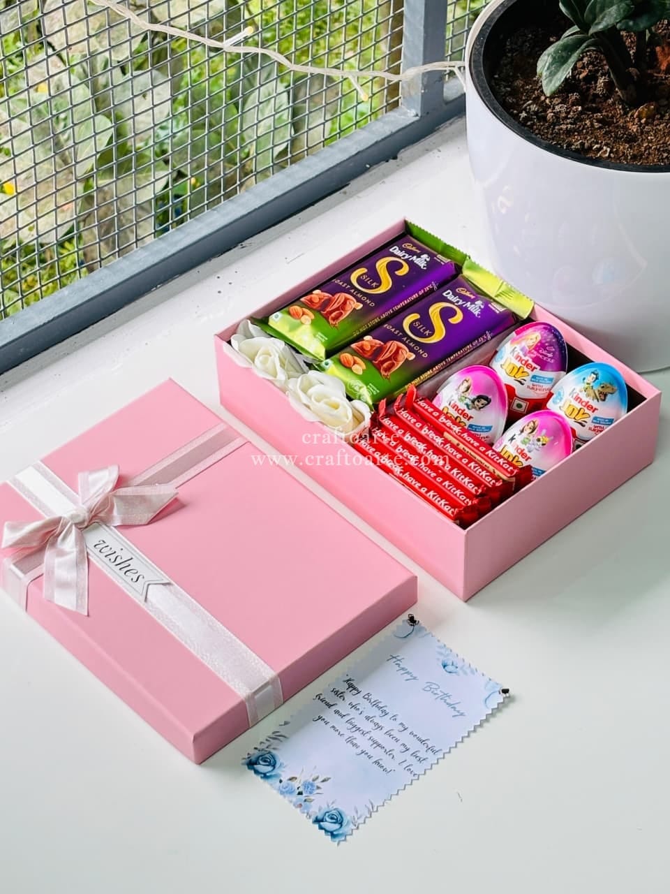 Premium Chocolate Gift Box with Assorted Chocolates & Kinder Joy