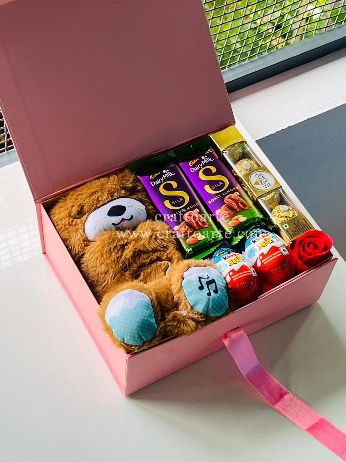 Cute Teddy & Chocolate Gift Hamper Box