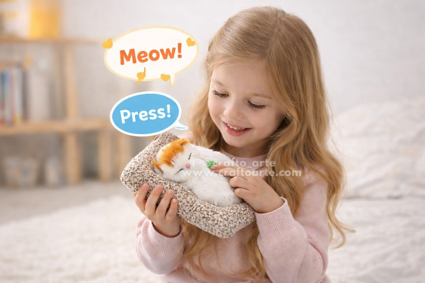 Sleeping Cat Plush Toy with Meow Sound – A Purr-fect Valentine’s Gift