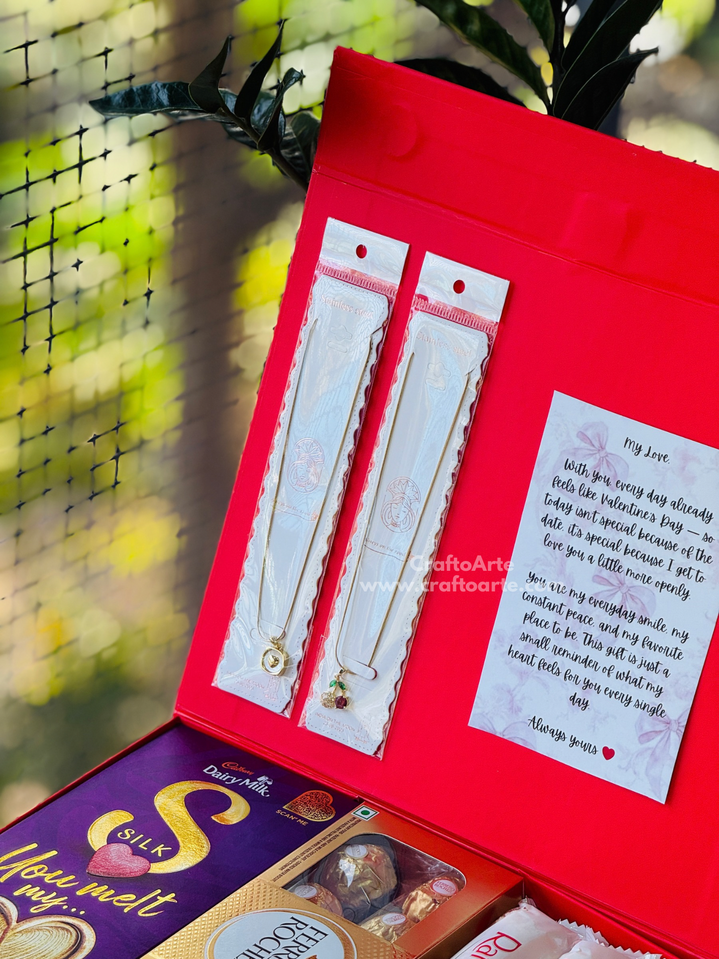 Luxury Gift Hamper for Girlfriend – Romantic Chocolate & Jewellery Gift Box-03