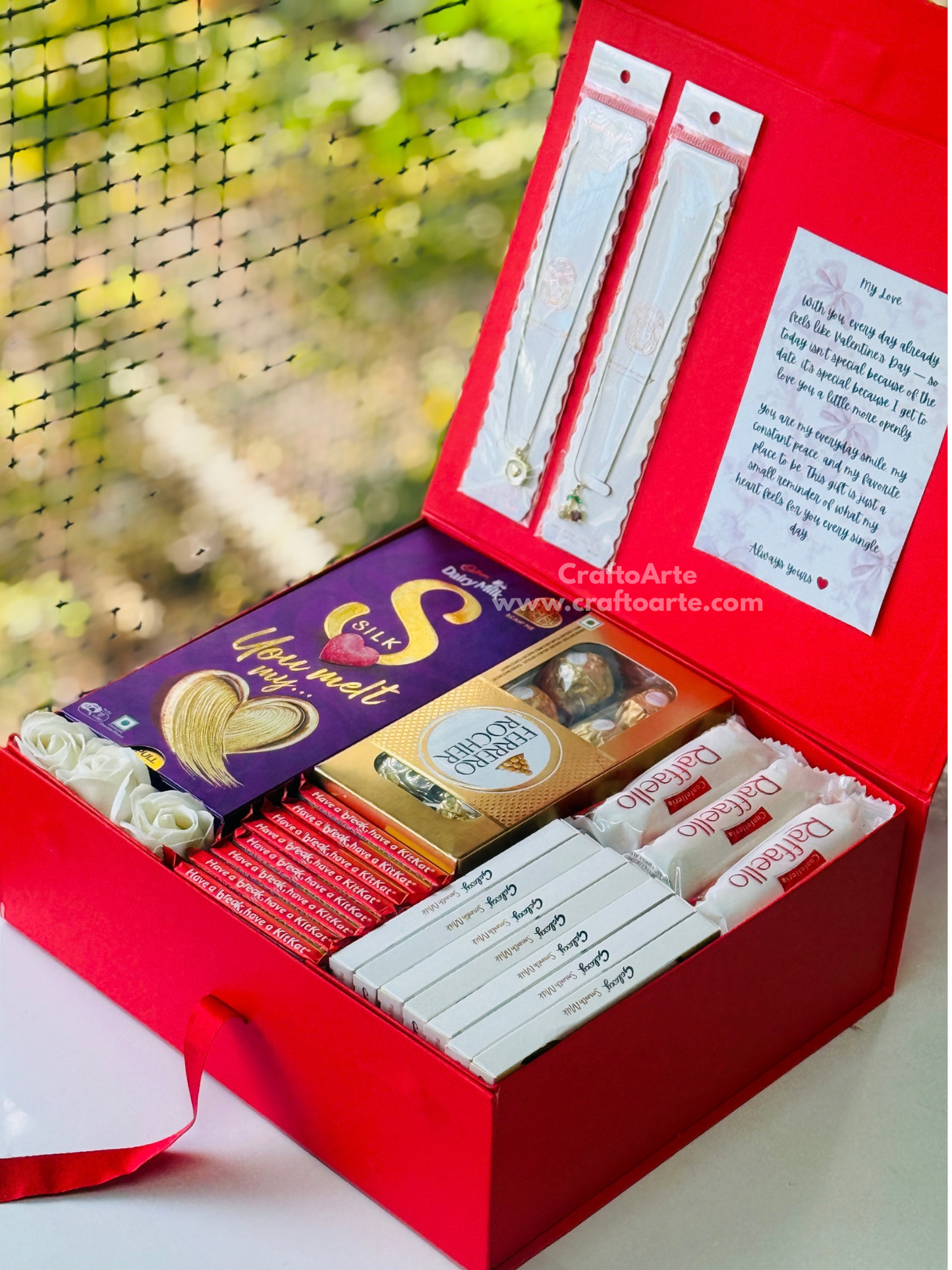 Luxury Gift Hamper for Girlfriend – Romantic Chocolate & Jewellery Gift Box-03