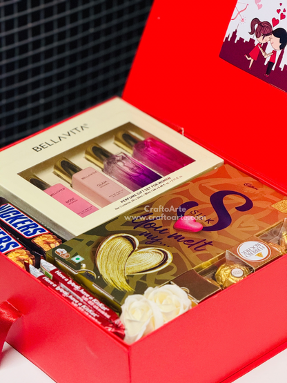 Luxury Perfume & Chocolate Gift Hamper for Girlfriend-06