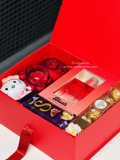 Anniversary Gift Hamper for Girlfriend – Romantic Chocolate Surprise Box-034