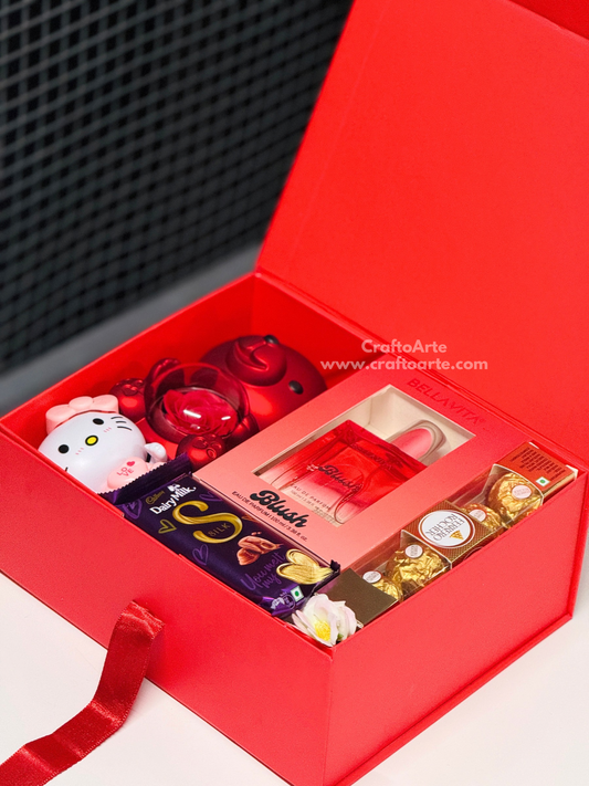 Anniversary Gift Hamper for Girlfriend – Romantic Chocolate Surprise Box-034