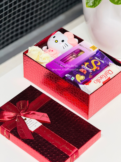 Birthday Gift Hamper for Girlfriend – Perfume & Chocolate Surprise Box-016