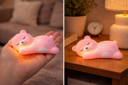 Sleeping Bear Night Lamp – Cute Mini LED Night Light