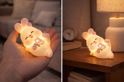 Flower Bunny Night Lamp – Cute Mini LED Night Light