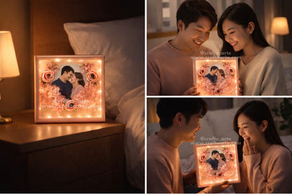 Floral LED Photo Frame – Romantic Memory Frame for Valentine’s Day