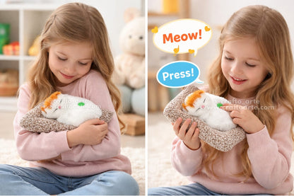 Sleeping Cat Plush Toy with Meow Sound – A Purr-fect Valentine’s Gift