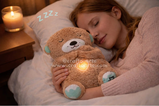 Valentine’s Day Breathing Teddy with Light & Soothing Sound