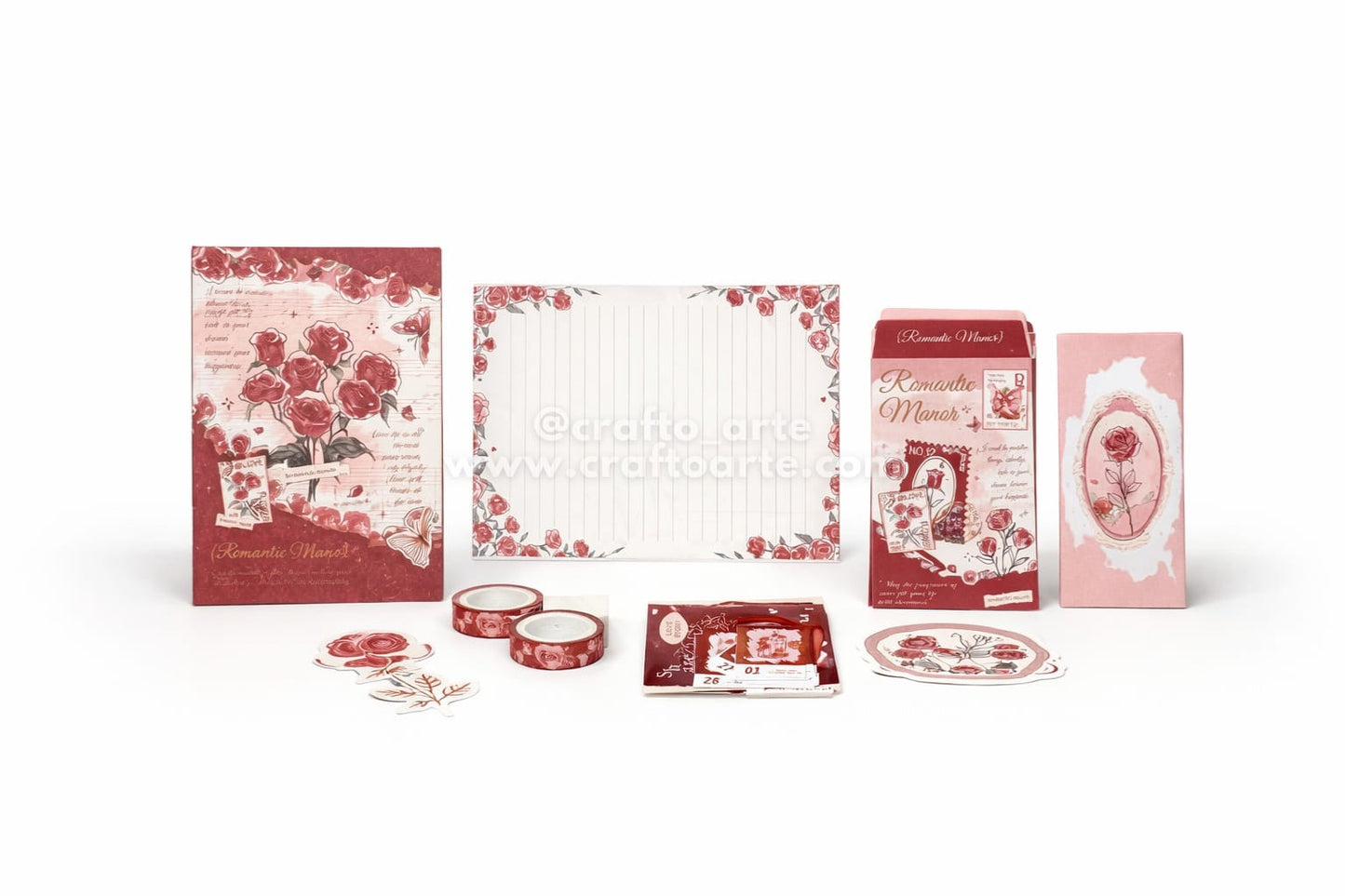 Romantic Manor Rose Journal Kit – Valentine’s Special Scrapbook & Junk Journal Set